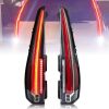 VLAND LED Tail lights Compatible with Cadillac Escalade 2007-2014, 6 Holes with 5 Pins, Red Turn Signal, Clear