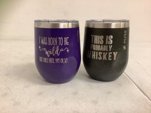 Lot of (2) Wine Tumblers, Dented, E-Commerce Return