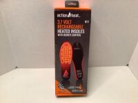 Action Heat 3.7 Rechargeable Heated Insoles, Appears New