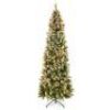7.5'&nbsp;Pre-Lit Partially Flocked Spruce Pencil Tree w/ Berries, Pine Cones