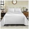 Superior 100% Cotton Basket Weave Bedspread with Shams, All-Season Premium Cotton Matelass&eacute; Jacquard Bedding, Quilted-look.&nbsp;King, White. Appears New