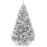 9'&nbsp;Premium Snow Flocked Artificial Pine Christmas Tree w/ Foldable Metal Base