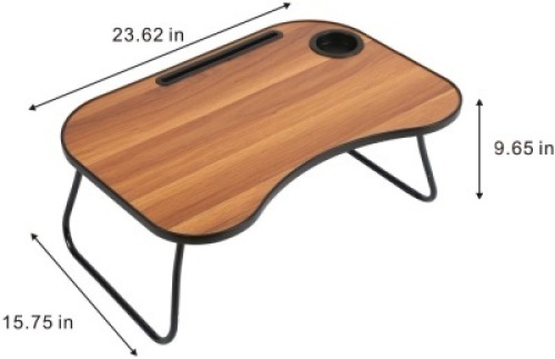 HOME BI Laptop Table for Bed, Fits&nbsp;17" Laptop or Smaller, Brown w/ Black Frame.&nbsp;