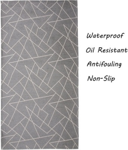 (2) Vantextile Area Rugs,Trellis Design, Indoor & Outdoor Waterproof Non-Slip, Grey (80x150cm/31.5x59inch). Appears New