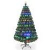 Costway 6' Pre-Lit Christmas Tree Fiber Optic Multicolor LED Lights and Stand