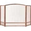 3-Panel Simple Steel Mesh Fireplace Screen w/ Rustic Worn Finish - 47x29in
