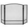3-Panel Simple Steel Mesh Fireplace Screen w/ Rustic Worn Finish - 47x29in