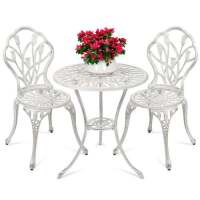 3-Piece Cast Aluminum Patio Bistro Furniture Set