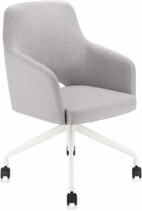 Upholstered Home Office Desk Chair with Swivel and Comfy Back Support 