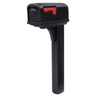 Gibraltar Mailboxes&nbsp;Classic Standard Plastic Black Post Mount Mailbox with Post. Appears New
