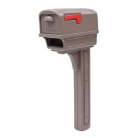 Gibraltar Mailboxes&nbsp;Gentry Standard Plastic Mocha Post Mount Mailbox with Post. Appears New