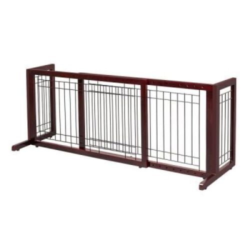 Bonnlo Freestanding&nbsp;Pine Adjustable Pet Gate&nbsp;