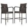 Set of 2 Rattan Patio Bar Stools