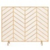 Single Panel Iron Chevron Fireplace Screen w/ Antique Finish - 38x31in