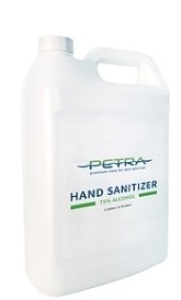 Petra 75% Alcohol Antibacterial Gel Hand Sanitizer, 1 Gal, New