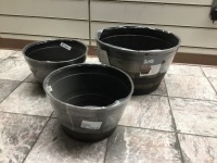 Lot of (3) Outdoor Planters. Appear New with some damage