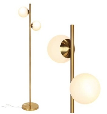 Mid Century Modern 2 Globe Floor Lamp, Untested, Appears New, Retail 94.99