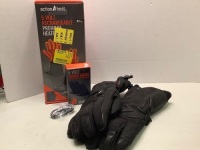 Action Heat 5 Volt Rechargeable Gloves, Untested, Appears New