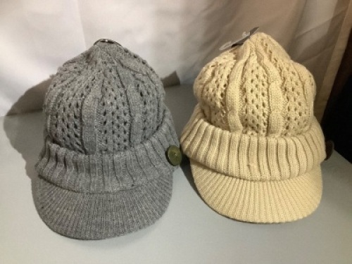 Lot of (2) Ladies Knit Hats, Appears New