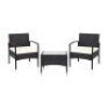 3 Pieces Patio Wicker Rattan Furniture Set with Cushions