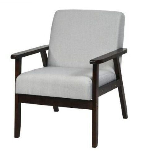 Fabric Accent Chair Rubber Wood Legs