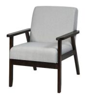 Fabric Accent Chair Rubber Wood Legs