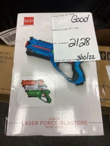 Set of 4 Infrared Laser Tag Blasters and Vests for Kids & Adults