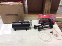 Horn Tech Complete Train Horn Kit. 4 Trumpet With 150PSI Air Compressor. Complete System. E-Commerce Return. Unknown Condition