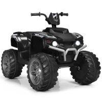 Costway 12V Kids 4-Wheeler ATV Quad Ride On Car w/ LED Lights Music USB Black&nbsp;