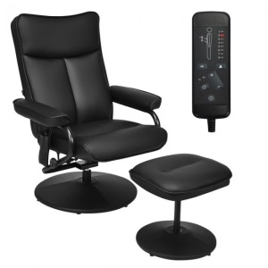 Costway Electric Massage Recliner Chair with Ottoman and Remote Control  