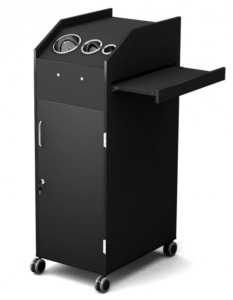 Black Salon Trolley Cart with 4 Storage Trays