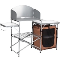 Foldable Outdoor BBQ Portable Grilling Table With Windscreen Bag&nbsp;