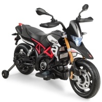 Costway Black 12 V Motorcycle Powered Ride-On with Training Wheels&nbsp;