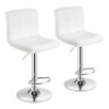 Costway Adjustable Swivel Counter Height Bar Chair PU Leather w/ Back, Set of 2&nbsp;