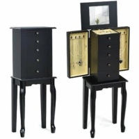 Standing Jewelry Cabinet Armoire&nbsp;with Mirror&nbsp;