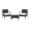 3 Pieces Patio Wicker Rattan Furniture Set with Cushion