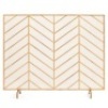 Single Panel Iron Chevron Fireplace Screen w/ Antique Finish - 38x31in