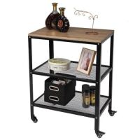3-Tier Rolling Kitchen Cart Baker Rack with Adjustable Storage Shelves&nbsp;