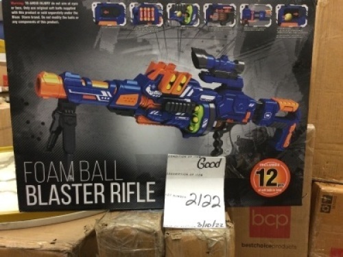 Electric Soft Foam Ball Long-Distance Blaster Toy w/ Barrel Extension, Bipod