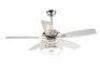 Huber 52 in. Indoor Chrome Downrod Mount Crystal Chandelier Ceiling Fan With Light and Remote Control