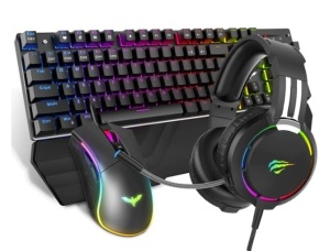 HAVIT Keyboard, Mouse & Headset Kit, Powers Up, E-Commerce Return