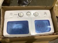 17.6Lbs Compact Twin Tub Washing Machine Washer Spin Dryer