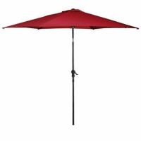 Costway 10FT Patio Umbrella 6 Ribs Market Steel Tilt W/ Crank Outdoor Garden Burgundy