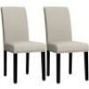 Costway Set of 2 Fabric Dining Chairs Upholstered with Nailhead Trim