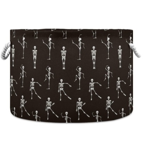 visesunny Storage Basket, Dancing Skeleton. 20" x 20" x 14". Appears New. E-commerce Return