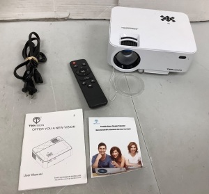 Top Vision Portable Home Theater Projector, Powers Up, E-Commerce Return