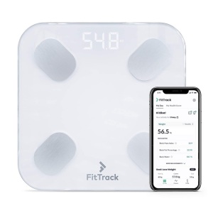 FitTrack Dara Bluetooth Glass Bathroom Scale, Powers Up, E-Commerce Return