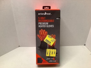 Action Heat, 5 Volt Rechargable Premium Heated Gloves, Mens Large, Powers up Not tested further, appears new