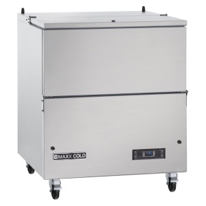 Maxx Cold MXMC34HC 34” Milk Cooler in Stainless Steel. NEW NOT WORKING, FOR REPAIR