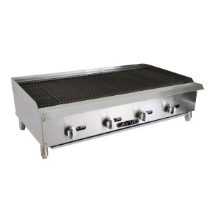 Cayvo 48" Stainless Steel Gas Char-Rock Broiler, Natural Gas. NEW